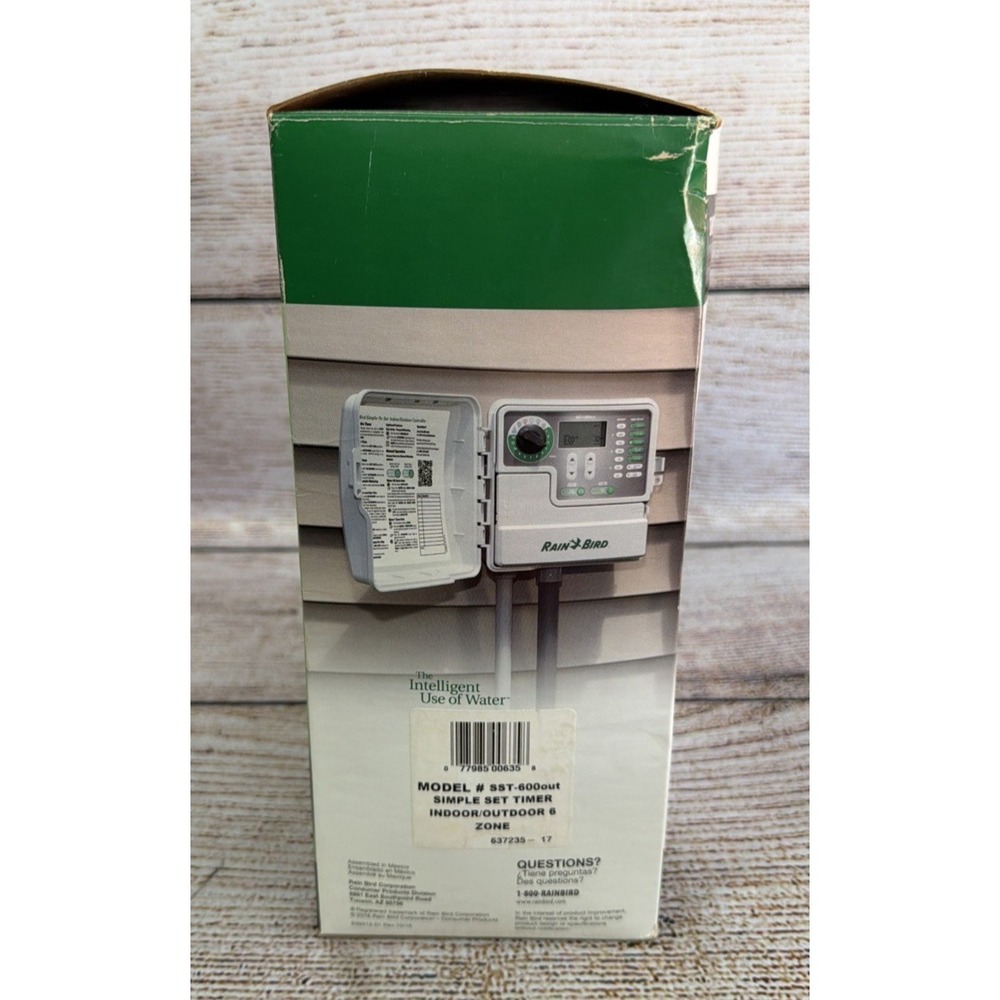 Rain Bird SST-600OUT 6-Zone Irrigation Timer 25.5/120VAC New Open Box Damaged - Picture 2 of 3